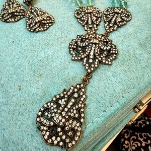 Heidi Daus necklace and Clip on earring set